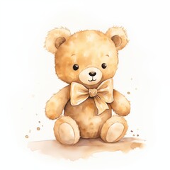 cute teddy bear watercolor