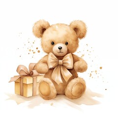 cute teddy bear watercolor
