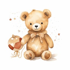 cute teddy bear watercolor