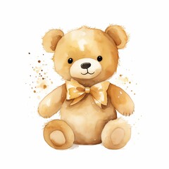 cute teddy bear watercolor