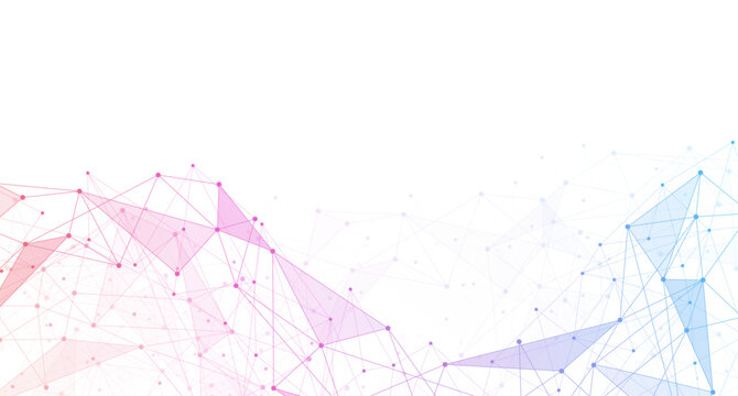 Geometric connected background. Connecting dots and lines. Global network connection. Banner template for technology.