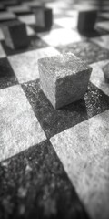 Monochromatic Chessboard with Abstract Stone Pieces.