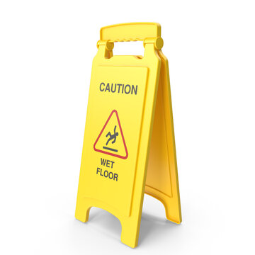 3D Caution warning sign