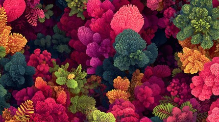 Vibrant Abstract Coral Reef Flora Background With Deep Colors image photo