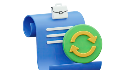 Document Refresh: Business Concept with Briefcase Icon