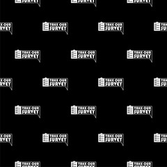 Take Our Survey seamless pattern isolated on black background