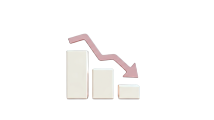 Falling Bar Chart with Downward Arrow - Financial Decline