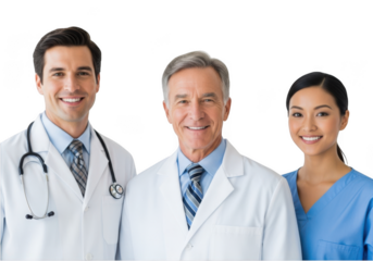 Medical team isolated on transparent background