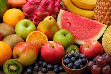 Healthy foods fresh raw fruits