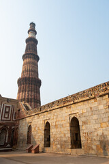 Historic tower Qutub Minar in India.