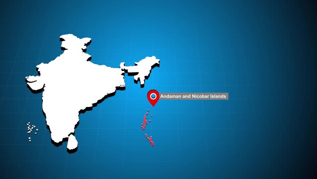 Andaman and Nicobar Islands India Map Animation Highlighted State