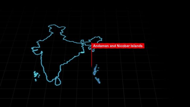 Andaman and Nicobar Islands India Map Animation Highlighted State