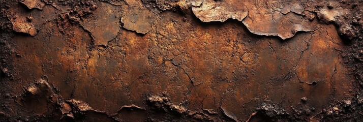 Fototapeta premium Rough Brown Patina Grunge Texture Backdrop with Surface Rust and Metal Aging for Creative Projects