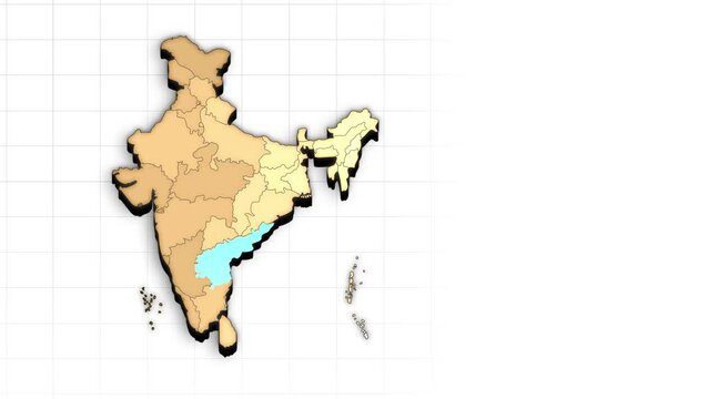 Andhra Pradesh India Map Animation Highlighted State