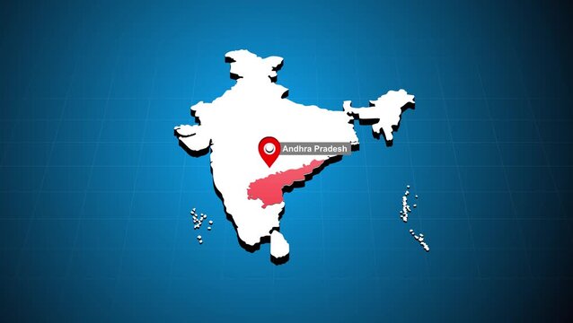 Andhra Pradesh India Map Animation Highlighted State