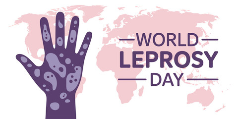 Fototapeta premium World Leprosy Day Hand Illustration Global Health Awareness