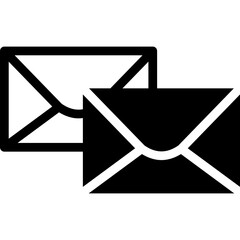 mail icon illustration design with solid