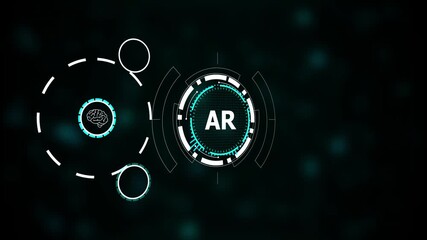 AR technology interface with futuristic HUD design. Augmented reality dashboard for immersive digital experiences and interactive systems. Modern AR visualization interface. - Powered by Adobe