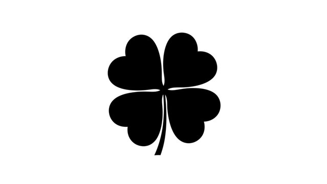 Simple black four-leaf clover icon on white background.