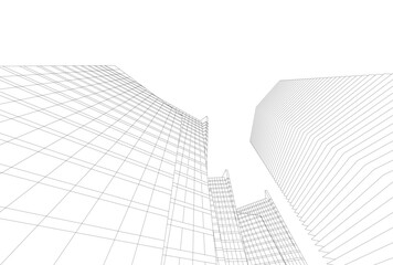 Fototapeta premium Abstract architecture building 3D illustration