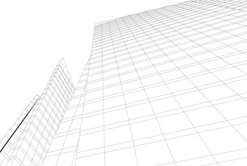 Fototapeta premium Abstract architecture building 3D illustration