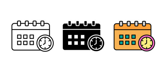 Content Scheduling Icon illustration for planning, publishing, and workflow management with stroke filled and colored icon set. © Maryam