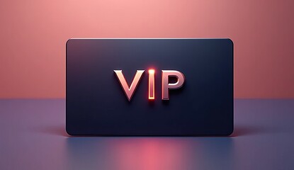 modern black VIP card with illuminated letters