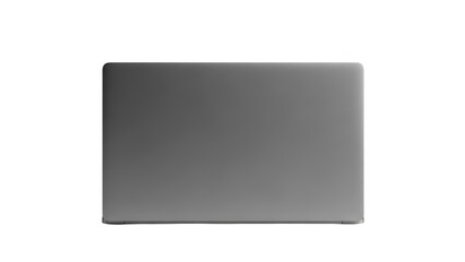 A sleek gray laptop on transparent background for business and technology presentations