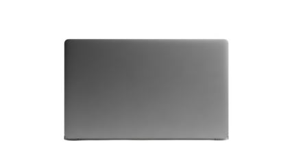 A sleek gray laptop on transparent background for business and technology presentations