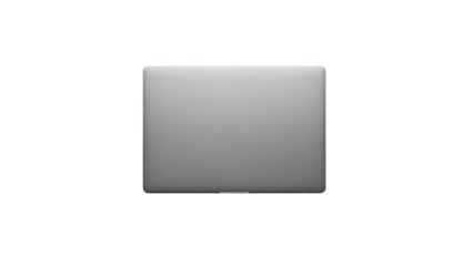 A sleek silver laptop on transparent background for business and technology presentations