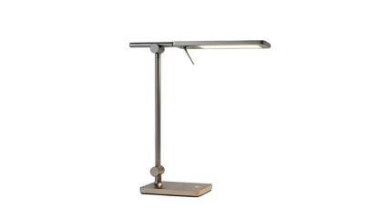 A modern adjustable desk lamp on transparent background for office or workspace use