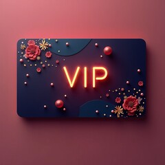 modern VIP privilege card in gold and red