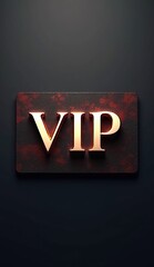 elegant golden VIP letters on textured black card