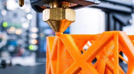 Close-Up of 3D Printer Creating Lattice Structure