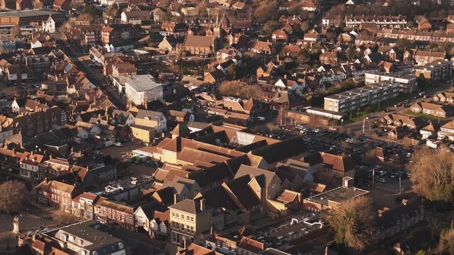 Aerial footage of Petersfield, civil parish in the district of Hampshire