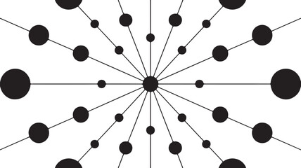 Network connection dots and lines burst pattern representing data structure communication or global digital technology node system