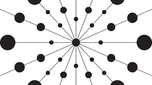 Network connection dots and lines burst pattern representing data structure communication or global digital technology node system