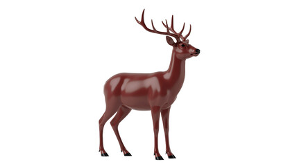 Majestic red deer with large antlers on black background standing proudly