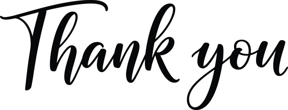 Elegant Calligraphy 'Thank You' Message for Expressing Gratitude and Appreciation