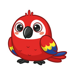Vector Illustration of a Kawaii Parrot Bird