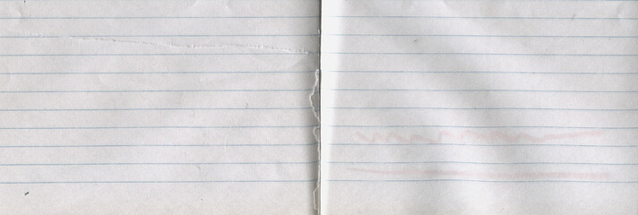 Clean lined notebook paper texture with subtle grain and soft off white tone. Minimal background suitable for education, writing, school concepts, stationery design and vintage paper layouts.