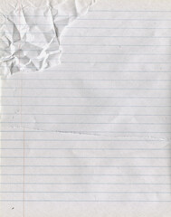 Clean lined notebook paper texture with subtle grain and soft off white tone. Minimal background suitable for education, writing, school concepts, stationery design and vintage paper layouts.