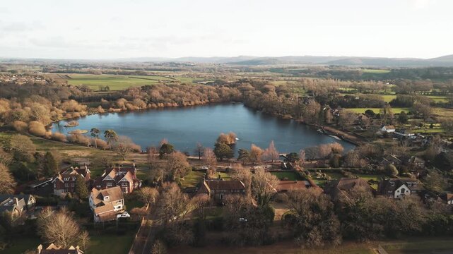 Aerial footage of Petersfield, civil parish in the district of Hampshire