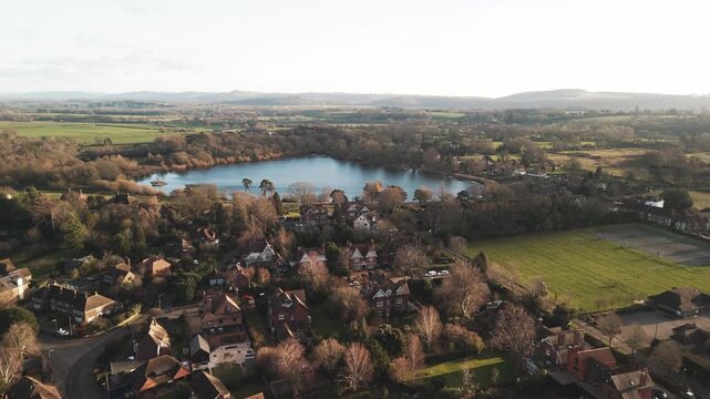 Aerial footage of Petersfield, civil parish in the district of Hampshire