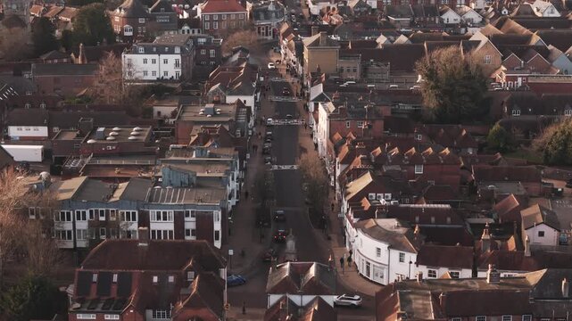 Aerial footage of Petersfield, civil parish in the district of Hampshire