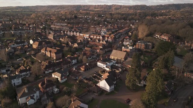 Aerial footage of Petersfield, civil parish in the district of Hampshire