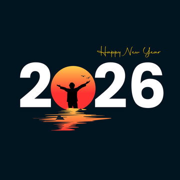 Happy new year 2026 background with freedom concept