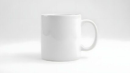 Fototapeta premium Blank White Ceramic Coffee Mug Isolated on a White Background for Product Mockup and Custom Design