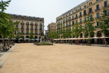 Gerona, Spain - August 18, 2025: Plaza de la Independencia