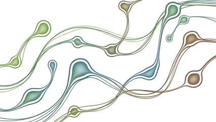 Neural Network: Minimal Organic Connection Lines with Soft Color Nodes